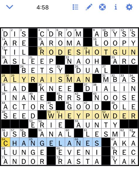 new york times crossword answers